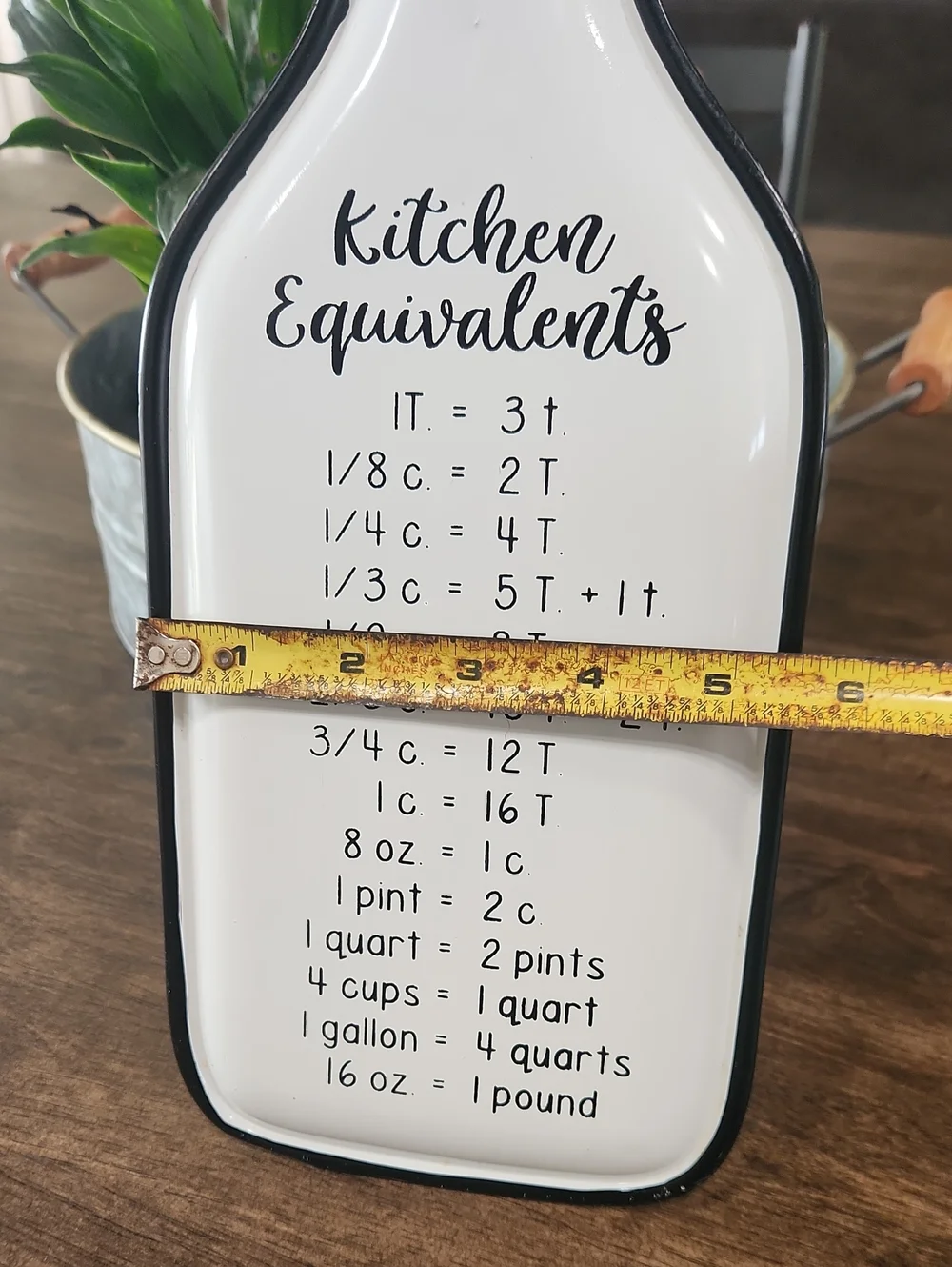 Kitchen Equivalents Metal Conversion Plaque - White with Black Trim